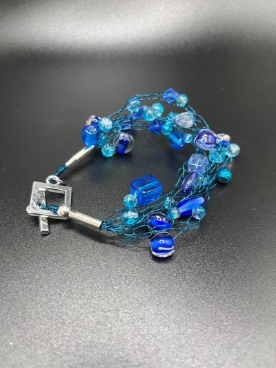 Wire Crochet Bracelet and Earrings for Adults